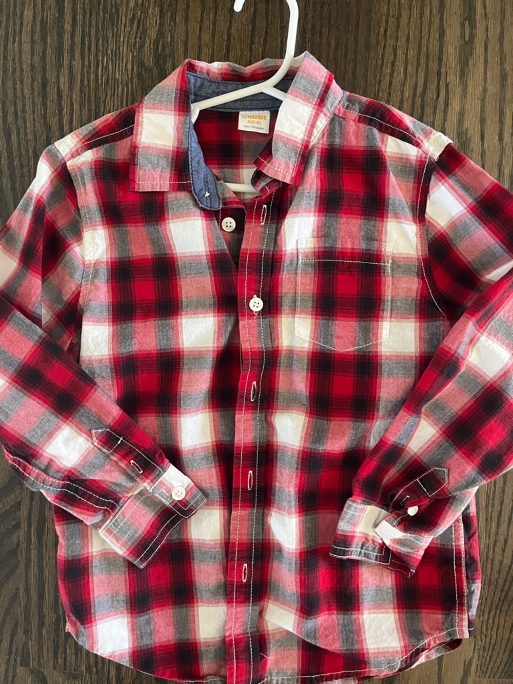 Gymboree Red Black White Plaid Button-Down Shirt